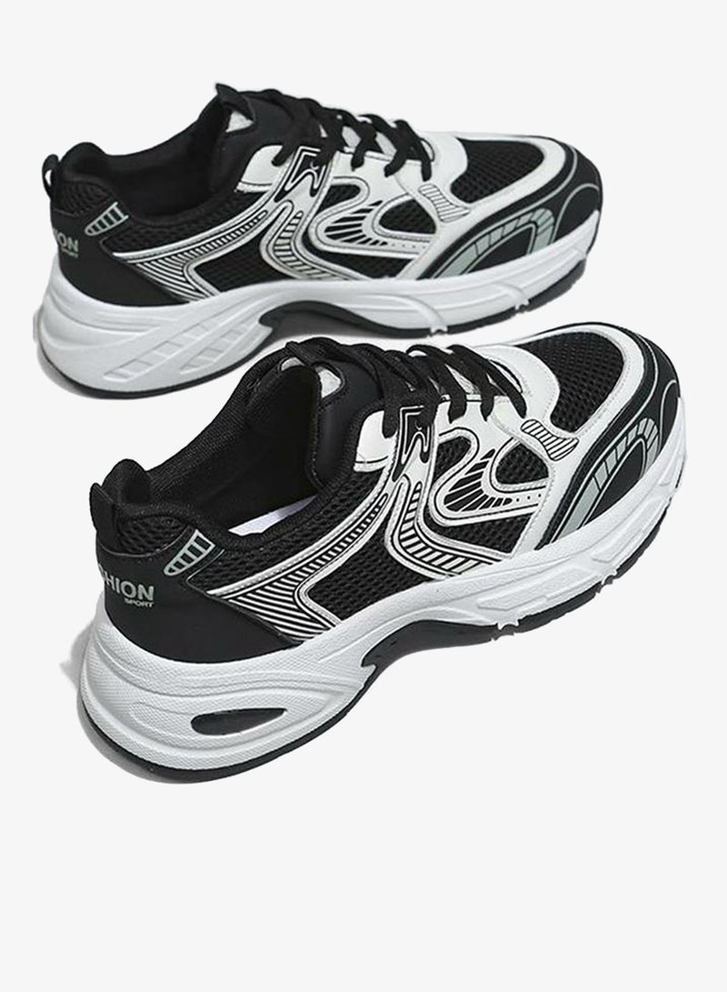 Take Two Women Color Blocked Lace-Up Mesh Sneakers - Image 2